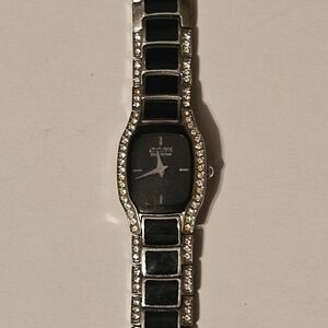 Citizen Eco-Drive Black and Silver Watch